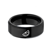 unique birthday present ideas – black tungsten lime wedge wedding band