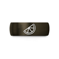 special present for him – gunmetal & black tungsten lime wedge wedding band