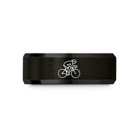 best present for spouse – black tungsten time trial rider wedding band