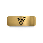 tungsten rings for men – gold & gray tungsten vegan v leaf wedding band