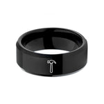 unique presents for her – black tungsten claw hammer wedding band