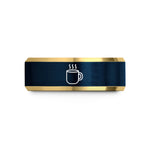 best presents for her – gold & blue tungsten hot cocoa mug wedding band