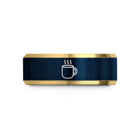 best presents for her – gold & blue tungsten hot cocoa mug wedding band