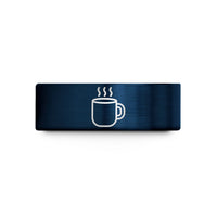 unique presents for mom – gold & blue tungsten hot cocoa mug wedding band