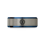 meaningful items for moms – blue & silver tungsten london eye wedding band