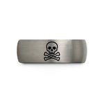 special presents for mom – black & gray tungsten poison skull symbol wedding band