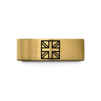 best present for mom – gold tungsten united kingdom flag wedding band