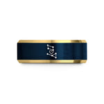 personalized present for him – gold & blue tungsten constellation heart wedding band