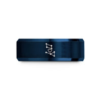 special present for son – rose gold & blue tungsten constellation heart wedding band