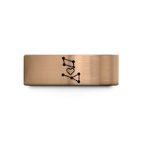special present for son – rose gold & blue tungsten constellation heart wedding band