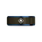 personalized rings for him – gunmetal & blue tungsten ghs flammable wedding band