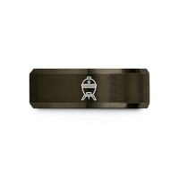 unique presents for guys – gunmetal & rose gold tungsten kamado grill wedding band