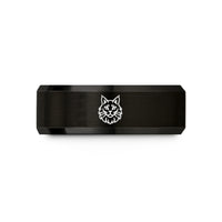 unique presents for him – black tungsten maine coon wedding band