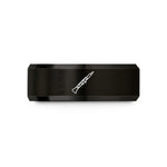 unique anniversary present ideas – black tungsten english horn wedding band