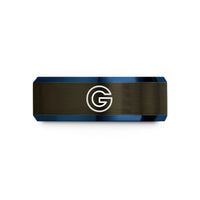 best anniversary presents 2023 – gunmetal & blue tungsten g gravitational constant wedding band