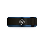 anniversary presents for couples – black & blue tungsten repeating ghosts wedding band