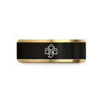 unique anniversary present couples – black & gold tungsten repeating ghosts wedding band