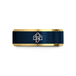 best anniversary present ideas – gold & blue tungsten repeating ghosts wedding band