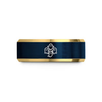 best anniversary present ideas – gold & blue tungsten repeating ghosts wedding band