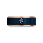 tungsten wedding band – rose gold & blue tungsten sprinkles wedding band