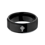 special birthday presents – black tungsten celtic cross knotwork wedding band