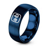 Dot Product Ab – Tungsten Wedding Band, 8 mm, Blue Comfort-Fit Unisex