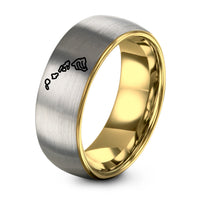 Gift for Wife Birthday – gold & silver tungsten hawaii hawaii ring