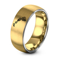 Gift for Wife Birthday – gold & gray tungsten hawaii hawaii ring