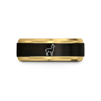 birthday present for her – black & gold tungsten llama wedding band