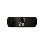 birthday present for spouse – black & rose gold tungsten llama wedding band