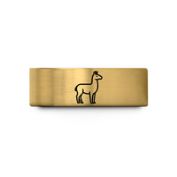unique birthday present her – gold tungsten llama wedding band