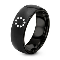 Gift for Wife Day Mother's – black tungsten loading spinner dots ring