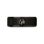 romantic presents for couples – black & gold tungsten shamrock ireland wedding band
