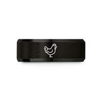 unique birthday present ideas – black tungsten chicken wedding band