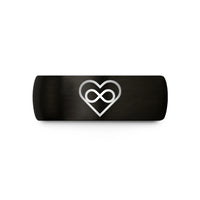 birthday present for her – black tungsten geometric heart infinity wedding band