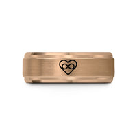 birthday present for her – rose gold tungsten geometric heart infinity wedding band