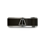 unique birthday present ideas – black & grey tungsten road stripe wedding band