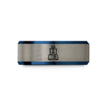 present ideas for partner – blue & gray tungsten magnetic stirrer wedding band