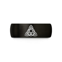 tungsten ring for couples – black & rose gold tungsten trinity heart wedding band