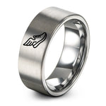 unisex tungsten wedding band – grey tungsten wings running shoe ring