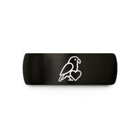 anniversary present for her – black & gold tungsten lovebird heart wedding band