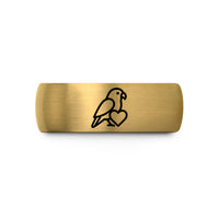 anniversary present for her – black & gold tungsten lovebird heart wedding band
