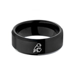 unique rings for couples – black tungsten lovebird heart wedding band