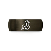 engraved rings for her – gunmetal & black tungsten lovebird heart wedding band