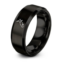 unique wedding bands unisex – black tungsten new zealand ring