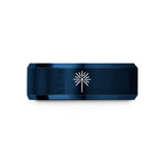 anniversary ring for her – black & blue tungsten sparkler wedding band
