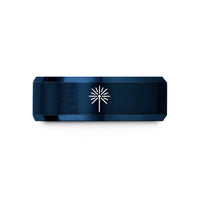 anniversary ring for her – black & blue tungsten sparkler wedding band