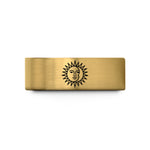 custom engraved wedding ring – gold tungsten sun moon wedding band