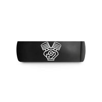 unique present for her – black tungsten boxer engine wedding band