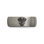 special birthday present – silver tungsten boxer engine wedding band
